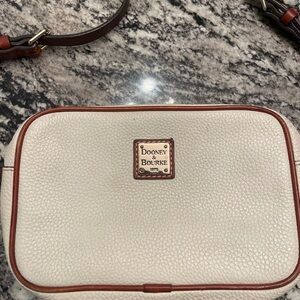 Dooney & Bourke Cream Pebble Leather Crossbody Bag